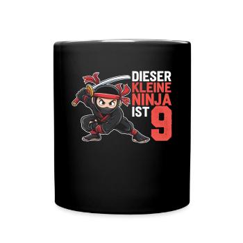 This Little Ninja Is 9 Birthday T-Shirt - Full Colour Mug - black - Front