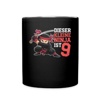 This Little Ninja Is 9 Birthday T-Shirt - Full Colour Mug - black - Front