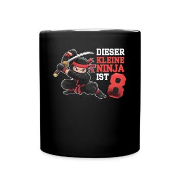 This Little Ninja Is 8 Birthday T-Shirt - Full Colour Mug - black - Front