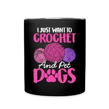 Crochet Tricot Yarn Lover Chien Crochet et Haul - Mug uni - noir - Devant