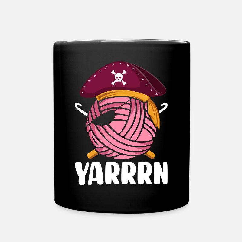 Crochet Knitting Yarn Lover Yarrrn - Full Colour Mug - black