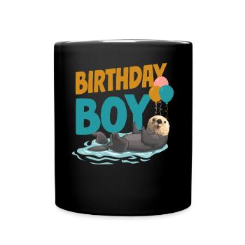 Loutre Anniversaire Garçon Anniversaire Garçon - Mug uni - noir - Devant