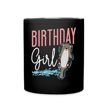 Loutre Anniversaire Fille Anniversaire Fille - Mug uni - noir - Devant