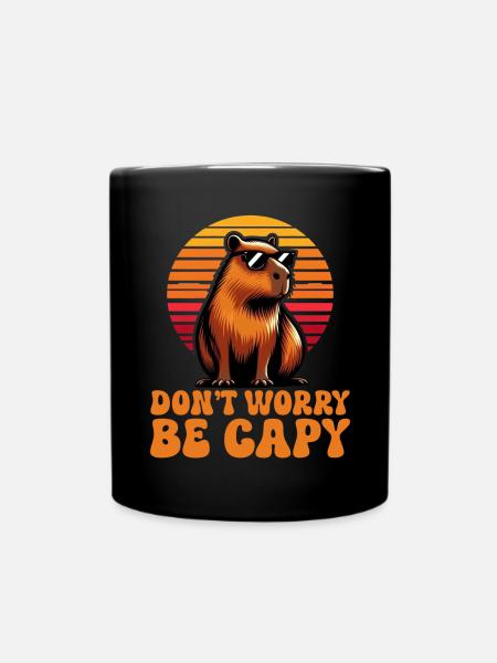 Ne vous inquiétez pas, soyez capy mignon capybara - Mug uni - noir