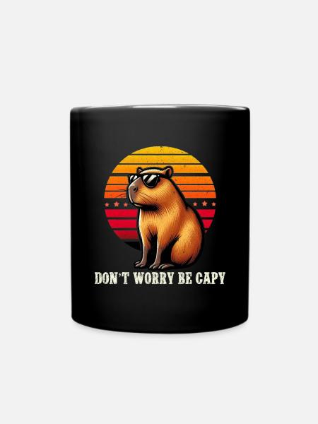 Mach Dir Keine Sorgen, Sei Capy Süße Capybara - Tasse einfarbig - Schwarz