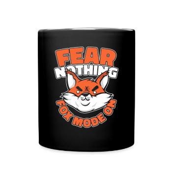 Fear Nothing Fox Mode On Caninae Red Fox Canidae - Full Colour Mug - black - Front