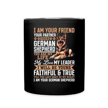 German Shepherd Lover Dog Owner - Full Colour Mug - black - Front