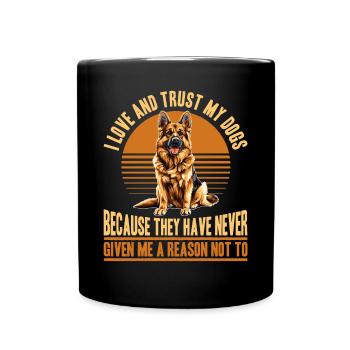 German Shepherd Lover Dog Owner - Full Colour Mug - black - Front