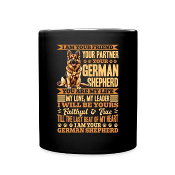 German Shepherd Lover Dog Owner - Full Colour Mug - black - Front