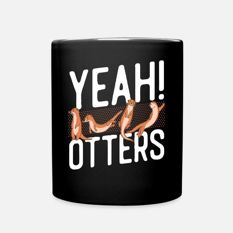 Otter yes! Otters - Full Colour Mug - black