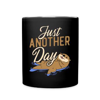 Otter Pun Just Anotter Day - Full Colour Mug - black - Front