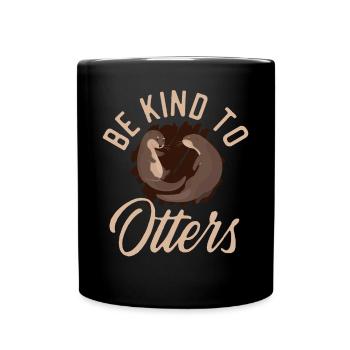 Otter Pun Be Kind To Otters - Full Colour Mug - black - Front