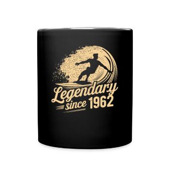 Légendaire depuis 1962 Anniversaire Surfeur - Mug uni - noir - Devant