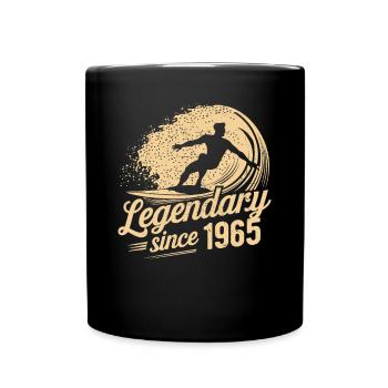 Legendary Since 1965 Birthday Surfer - Full Colour Mug - black - Front