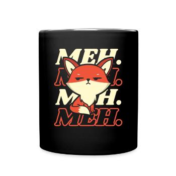Meh Caninae Rotfuchs Canidae Fuchs Liebhaber Fuchs - Tasse einfarbig - Schwarz - Vorne
