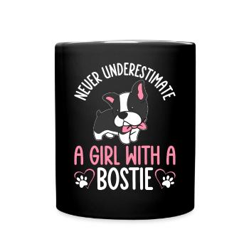 Boston Terrier Girl A Girl With A Bostie - Full Colour Mug - black - Front