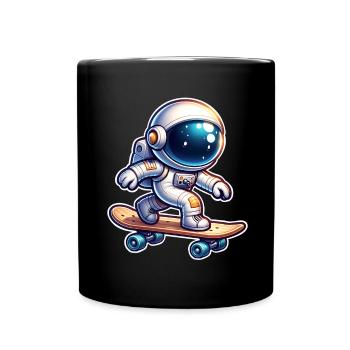 Skateboard Skater Astronaut - Full Colour Mug - black - Front