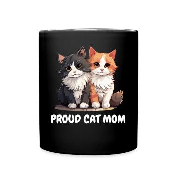 Proud Cat Mom - Chaton Drôle d’Amoureux des Chats - Mug uni - noir - Devant