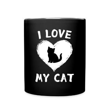 J’adore mon chat chat chaton amoureux des chats - Mug uni - noir - Devant