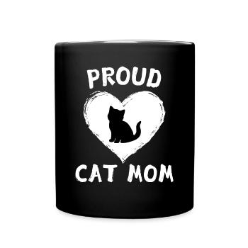 Proud Cat Mom Herz Katze Kätzchen Katzenliebhaber - Tasse einfarbig - Schwarz - Vorne