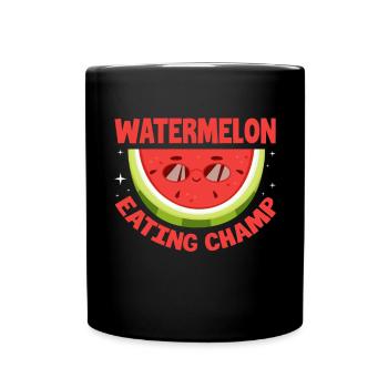 Melon pastèque Fruit d’été Cadeau végétalien - Mug uni - noir - Devant