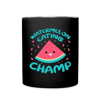 Melon pastèque Fruit d’été Cadeau végétalien - Mug uni - noir - Devant