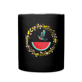 Melon pastèque Fruit d’été Cadeau végétalien - Mug uni - noir - Devant