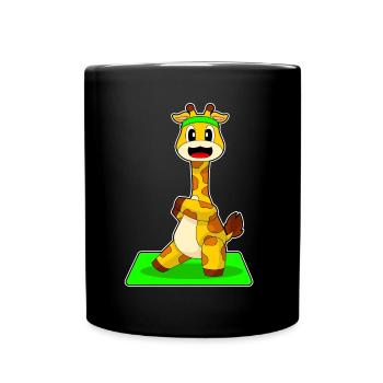 Giraffe Yoga Fitness Gymnastics - Full Colour Mug - black - Front