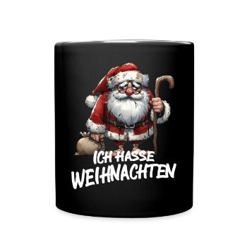 Weihnachtsmann Santa Ich hasse Weihnachtsmuffel - Tasse einfarbig - Schwarz - Vorne