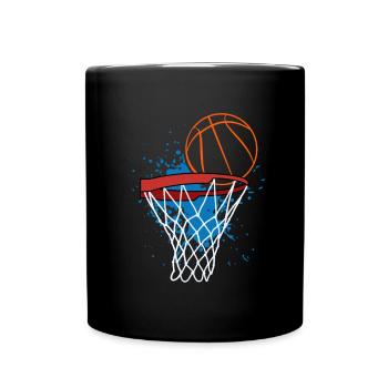 Basketball, Basketballer retro Sport Design - Tasse einfarbig - Schwarz - Vorne