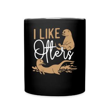 Loutre J’aime les loutres - Mug uni - noir - Devant