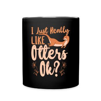 Loutre J’aime vraiment les loutres, - Mug uni - noir - Devant