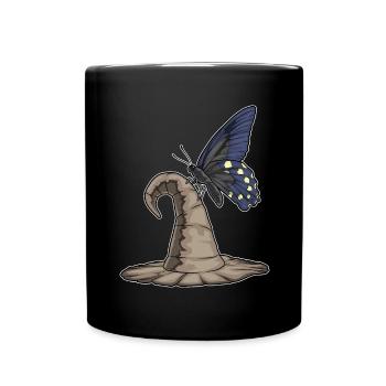 Chapeau de Sorcière Papillon - Mug uni - noir - Devant
