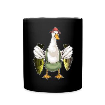 Pêche au canard pêcheur - Mug uni - noir - Devant