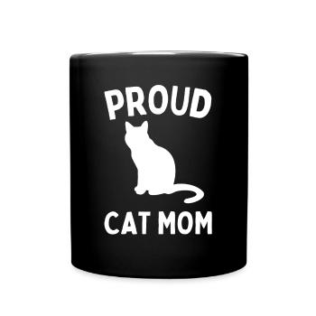 Proud Cat Mom: Cat Kitten Cat Lover - Full Colour Mug - black - Front