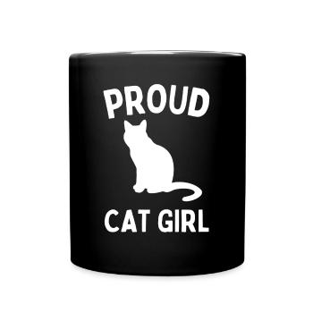 Proud Cat Girl Cat Lover Funny Kitten - Full Colour Mug - black - Front