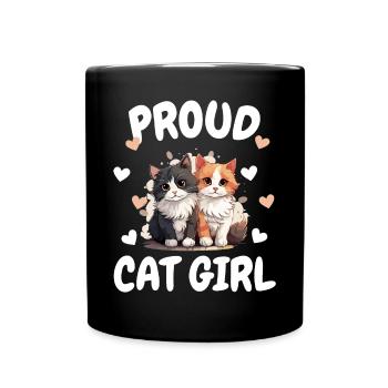 fier chat amoureux chaton coeur drôle - Mug uni - noir - Devant