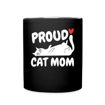 Katze Kätzchen Katzenliebhaber Lustig Proud Cat - Tasse einfarbig - Schwarz - Vorne