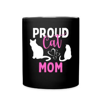 Fier chat maman chaton chat amoureux des chats - Mug uni - noir - Devant