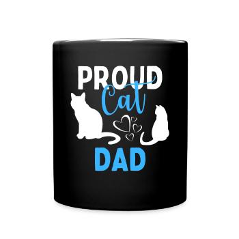 Proud Cat Dad Kitten Cat Lover Funny - Full Colour Mug - black - Front