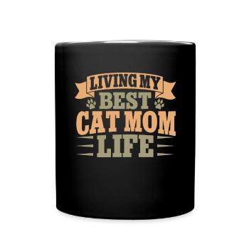 Cat Mom Gifts - Tasse einfarbig - Schwarz - Vorne