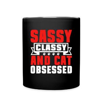 Cat Mom Gifts - Tasse einfarbig - Schwarz - Vorne