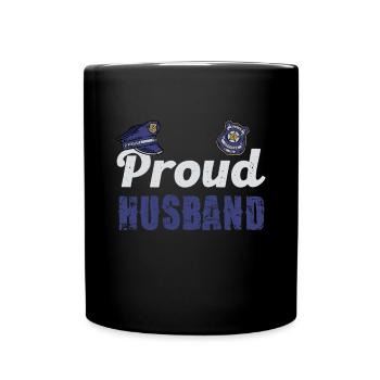 Fier mari, partenaire policier - Mug uni - noir - Devant