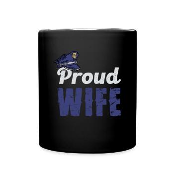 Proud Wife Police Theme - Full Colour Mug - black - Front