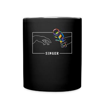 Michelangelo Creation of Adam Singer Vocalist - Full Colour Mug - black - Front