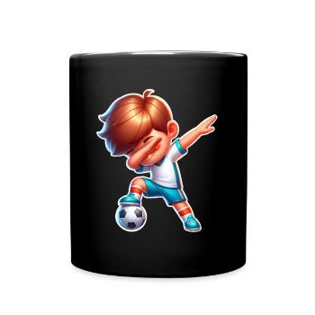 Fußball Fußballer Dabbing - Tasse einfarbig - Schwarz - Vorne