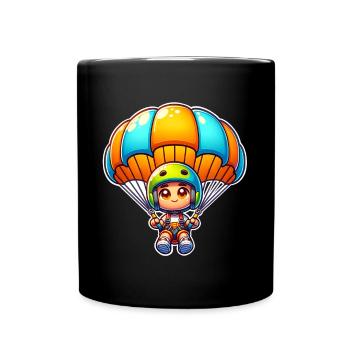 Fallschirm Skydiving - Tasse einfarbig - Schwarz - Vorne