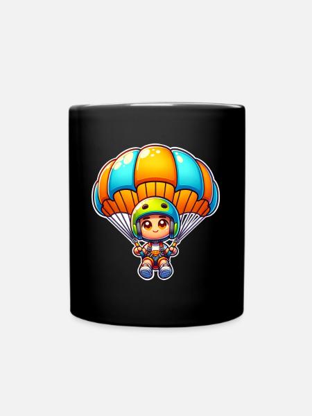 Fallschirm Skydiving - Tasse einfarbig - Schwarz