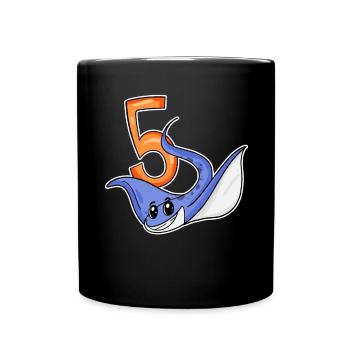 5e anniversaire Motif Stingray - 5 ans - Mug uni - noir - Devant