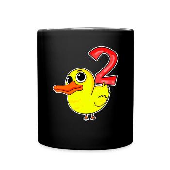 2nd Birthday Motif Duck - Two Years Old - Full Colour Mug - black - Front